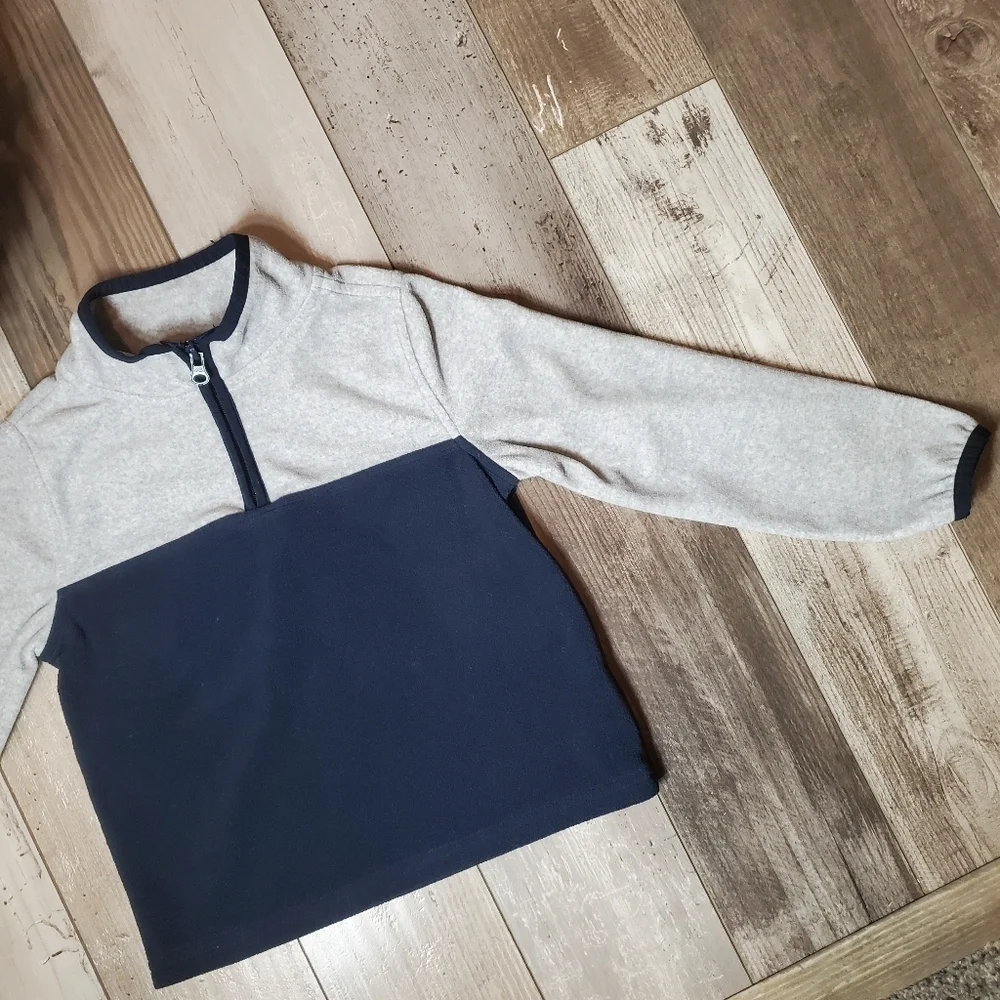OshKosh B'gosh Toddler Colorblock Microfleece Cozie Size 5T Navy Blue & Grey
